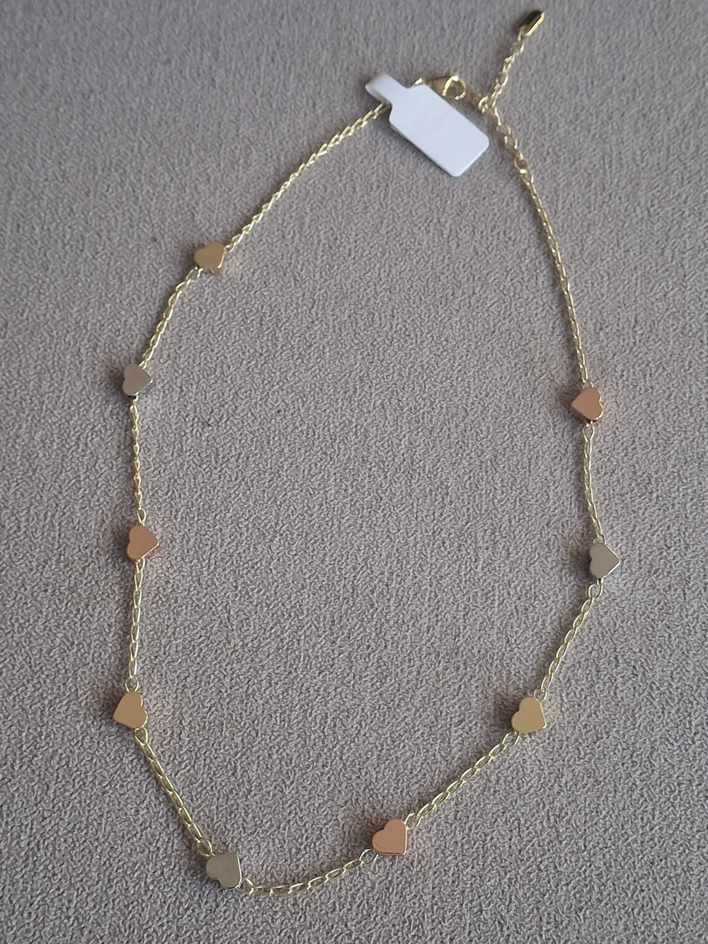 Gold Tone Heart Station Necklace - Women's Jewelry